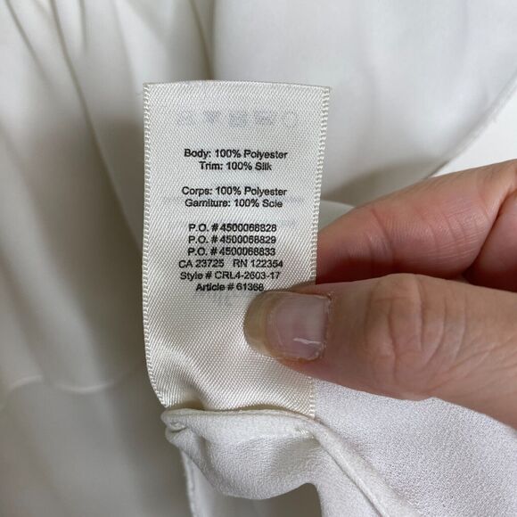 Aritzia Wilfred Silk Promener Off Shoulder Flowy Ruffle Blouse Off White Small - Picture 6 of 9